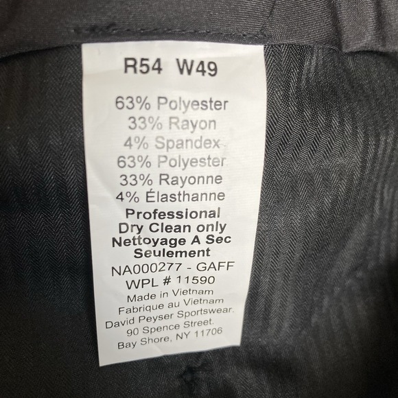 Nautica Men's Suit Dress Pants 54R/49Wx31L Solid Black E071109 - Picture 7 of 7